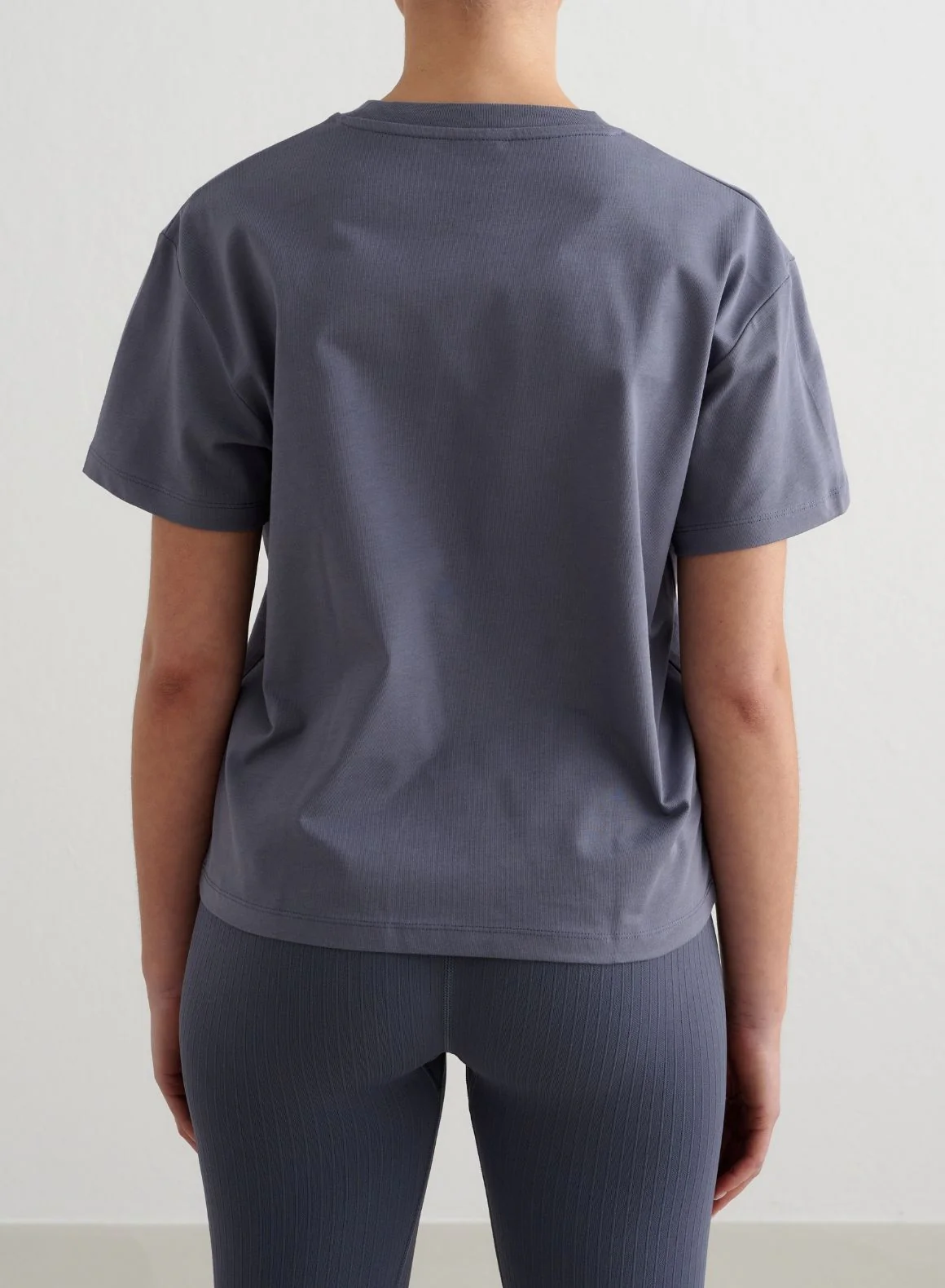 Storm Blue Serif Boxy T-shirt - Image 2