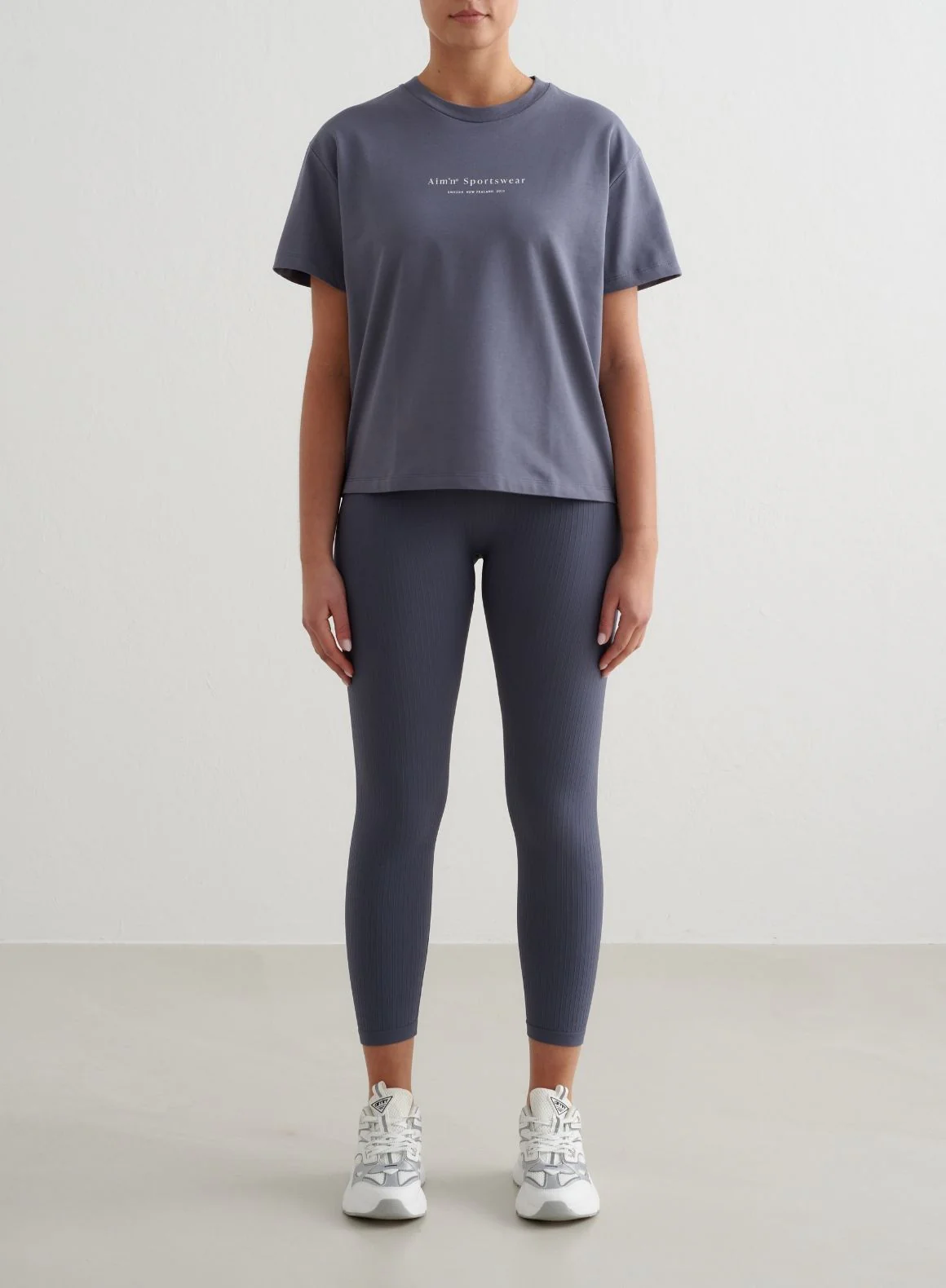 Storm Blue Serif Boxy T-shirt - Image 3