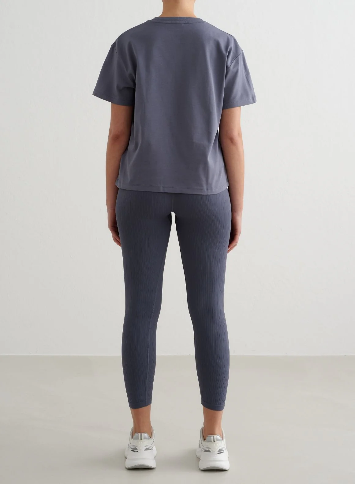 Storm Blue Serif Boxy T-shirt - Image 4
