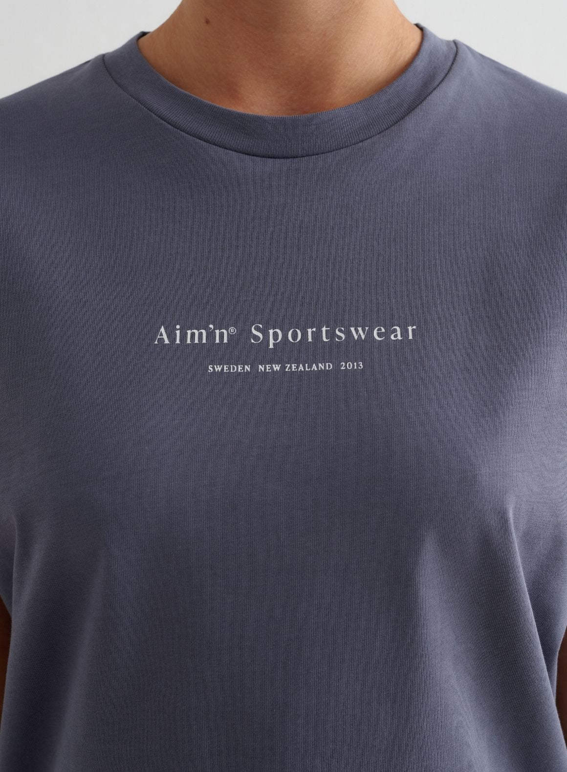Storm Blue Serif Boxy T-shirt - Image 5