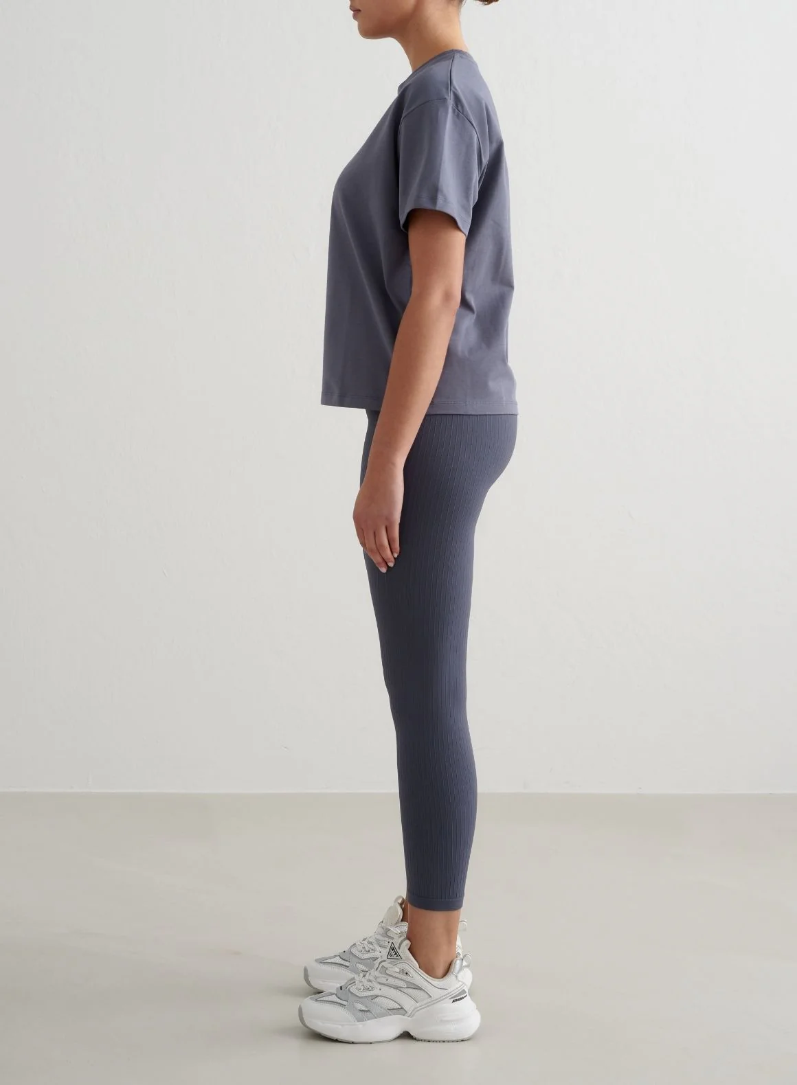 Storm Blue Serif Boxy T-shirt - Image 6