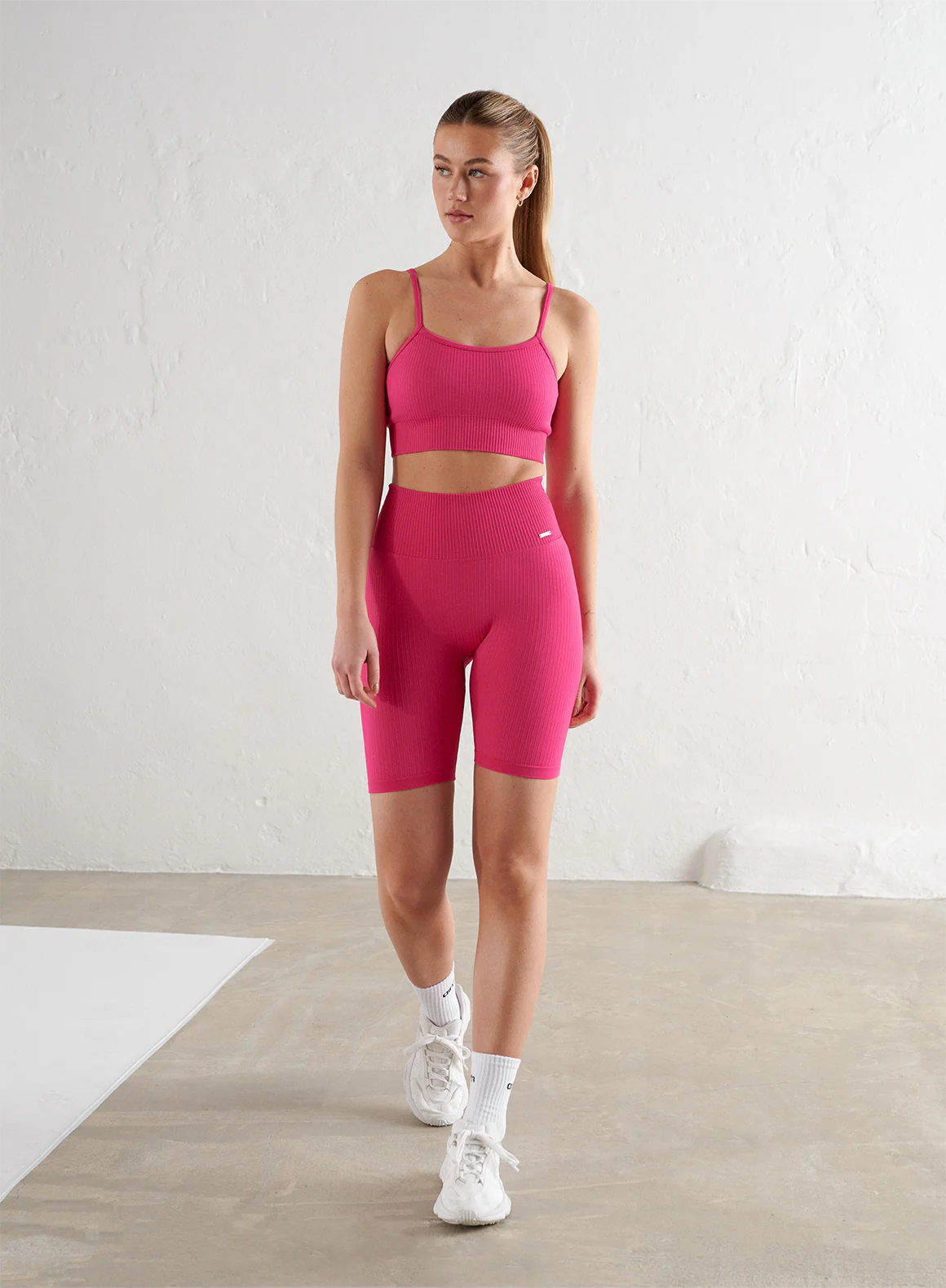 Berry/Sugar Rush Ribbed Seamless Biker Shorts - Image 2