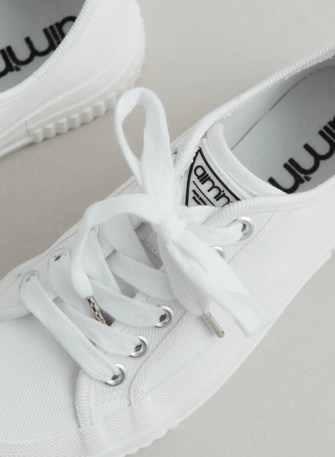 White Cotton Canvas Sneakers - Image 6