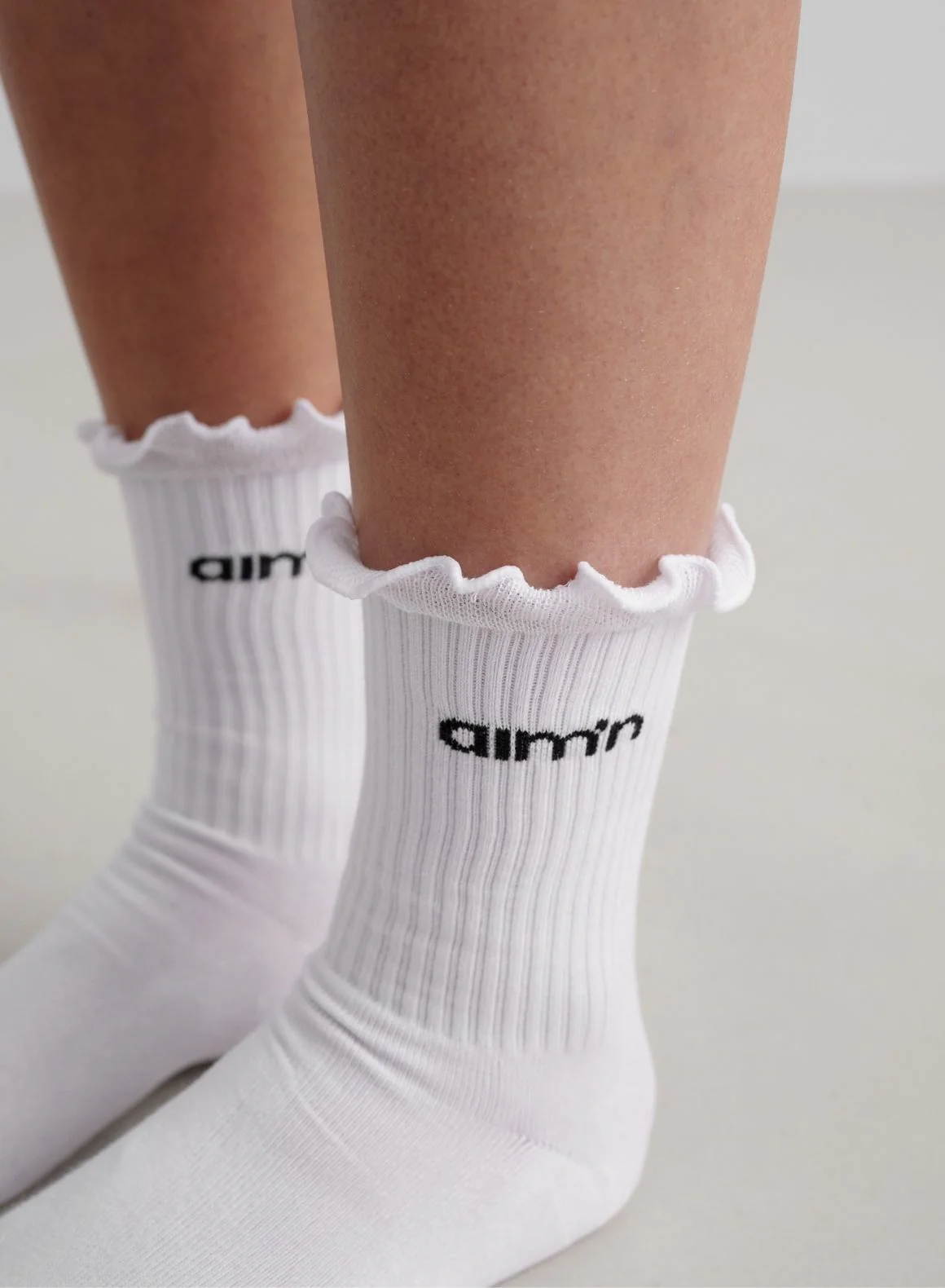 White Frill Logo Socks - Image 3