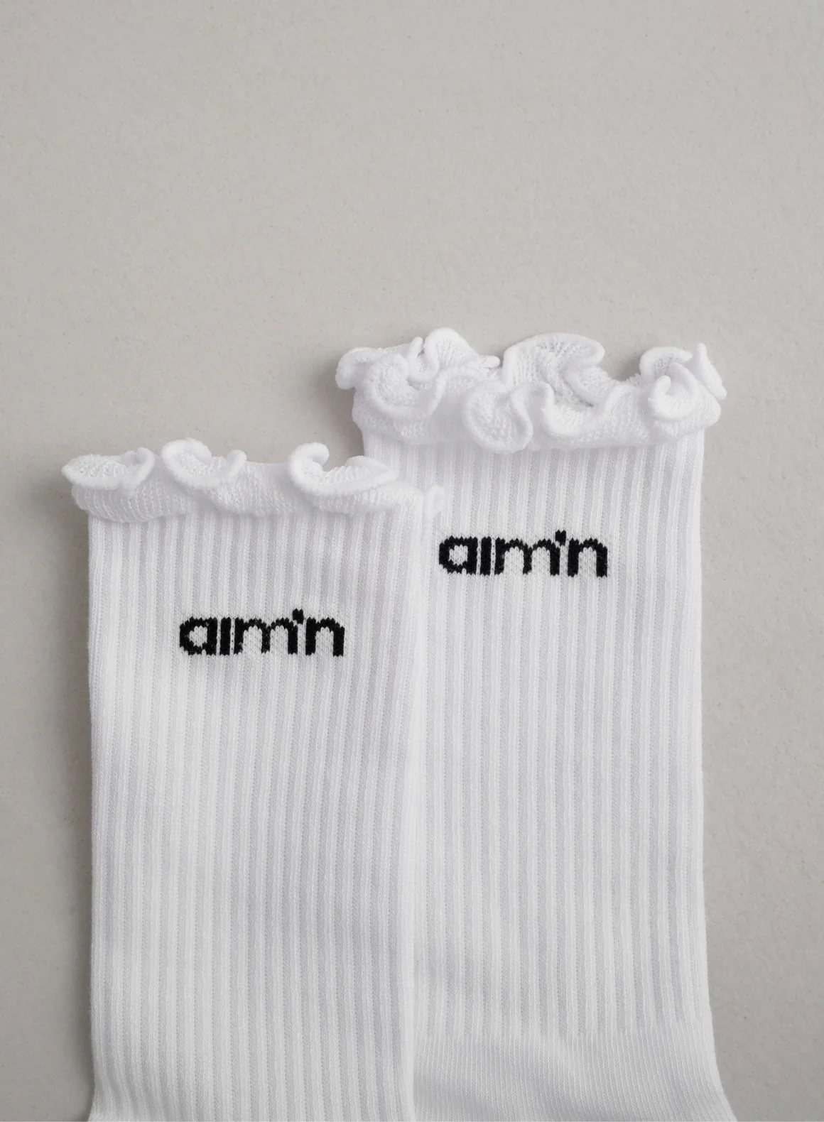 White Frill Logo Socks - Image 4