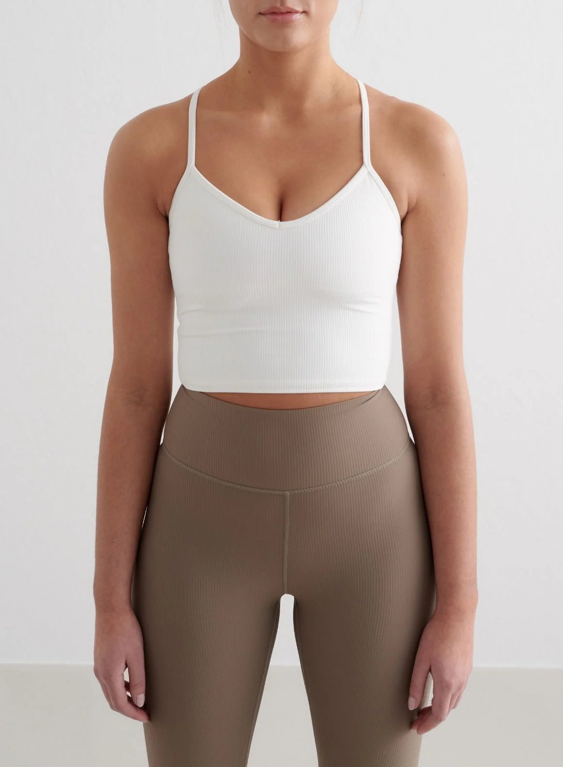 White Ribbed Performance Bralette - Image 3