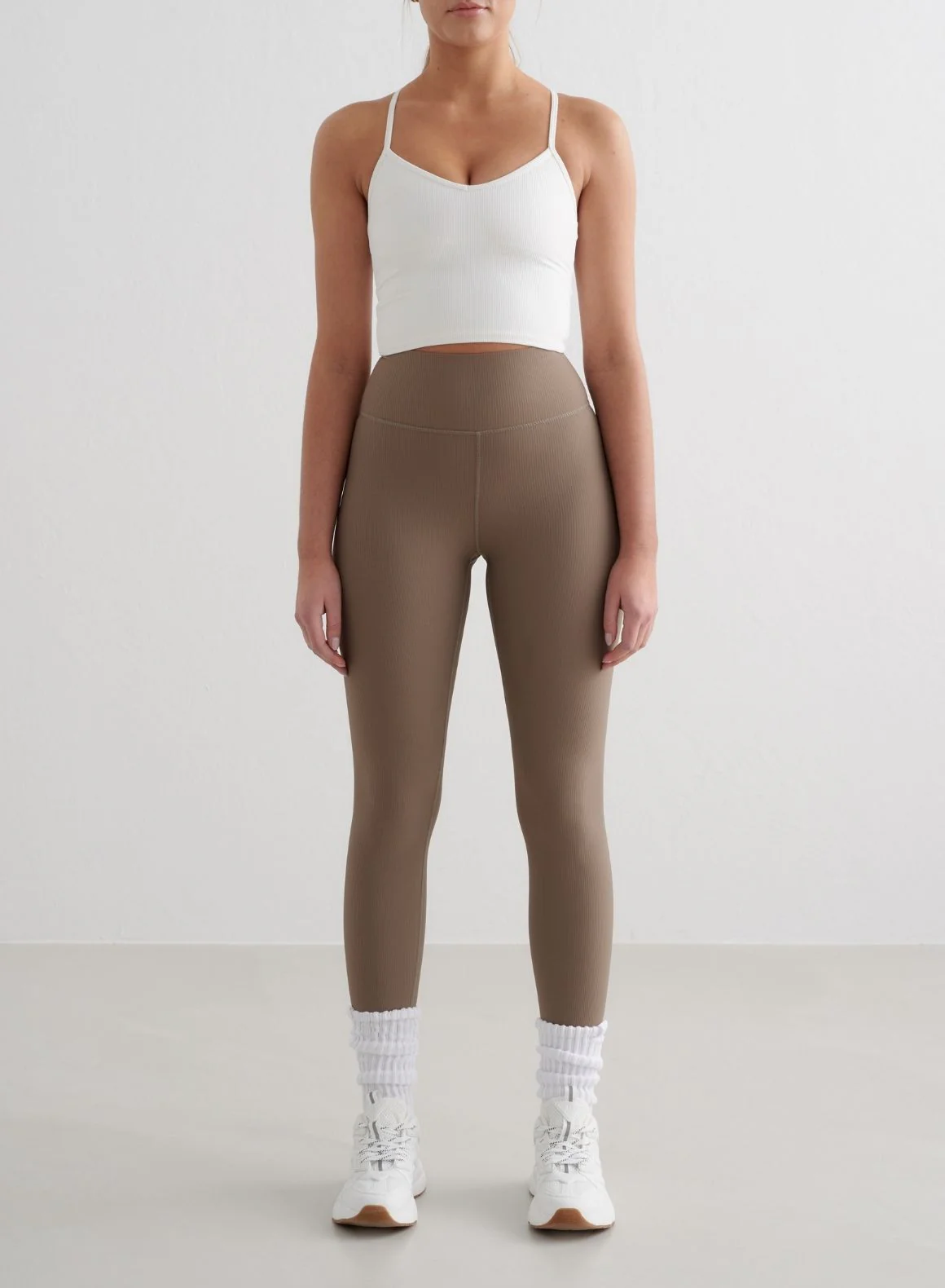 White Ribbed Performance Bralette - Image 4