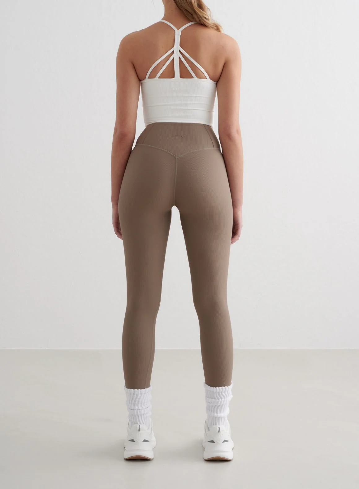 White Ribbed Performance Bralette - Image 5