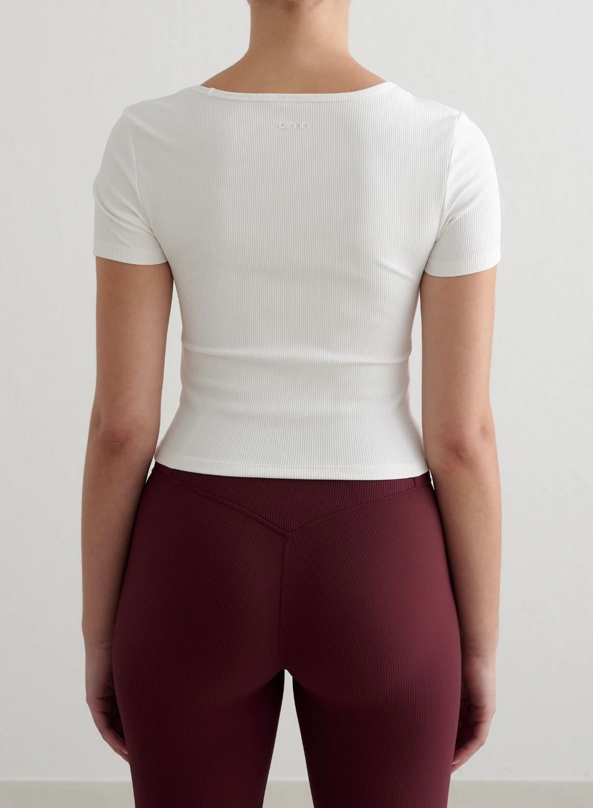 White Ribbed Performance Short Sleeve - Image 2