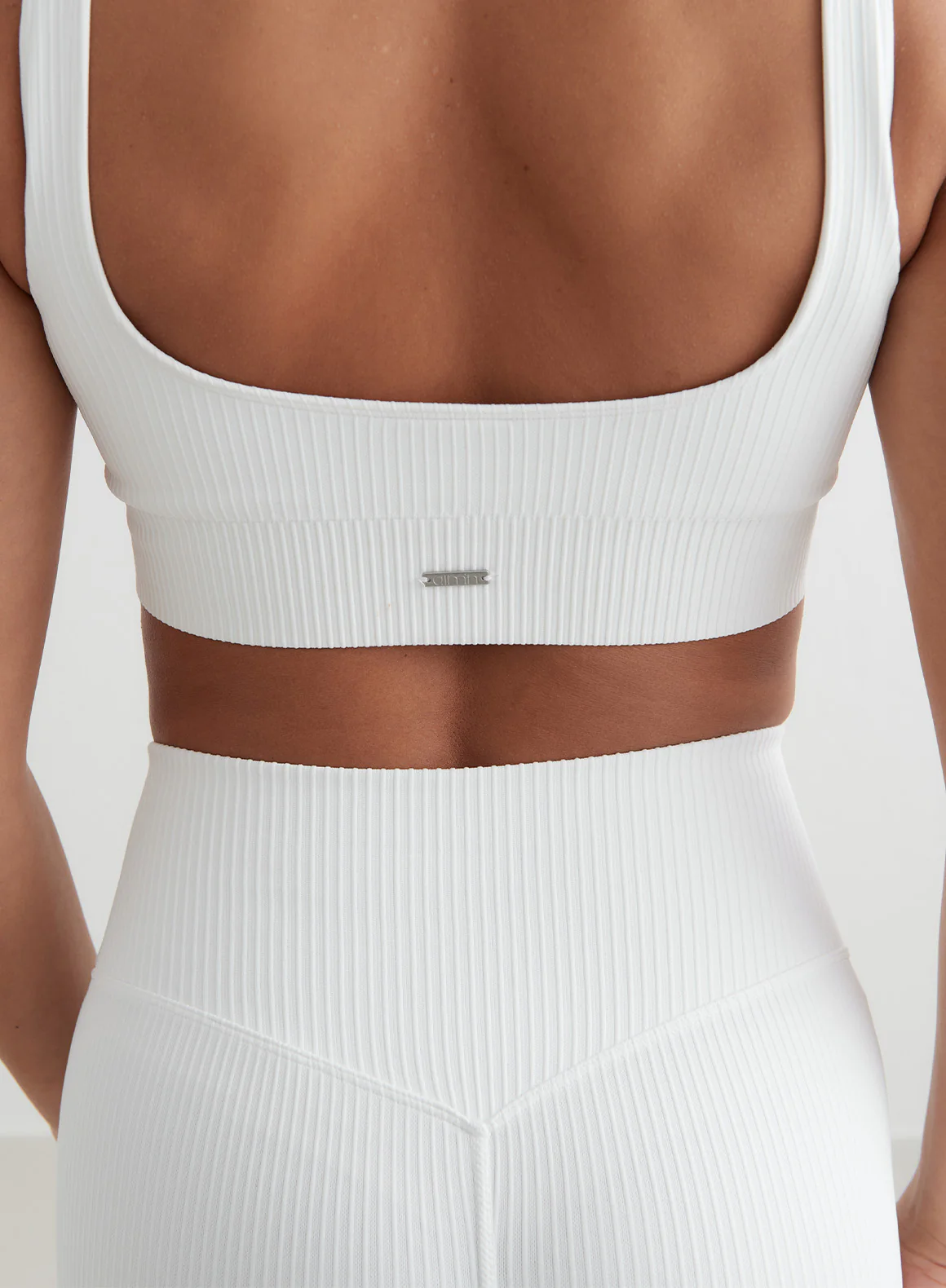 White Ribbed Seamless Bra - Image 4