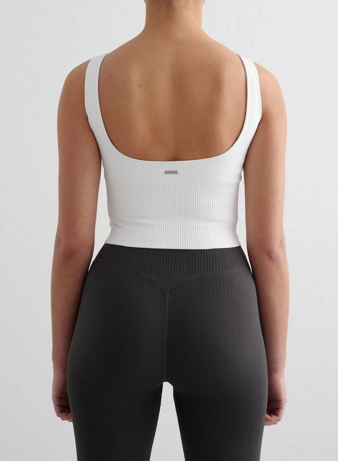 White Ribbed Seamless Shaping Bralette - Image 2