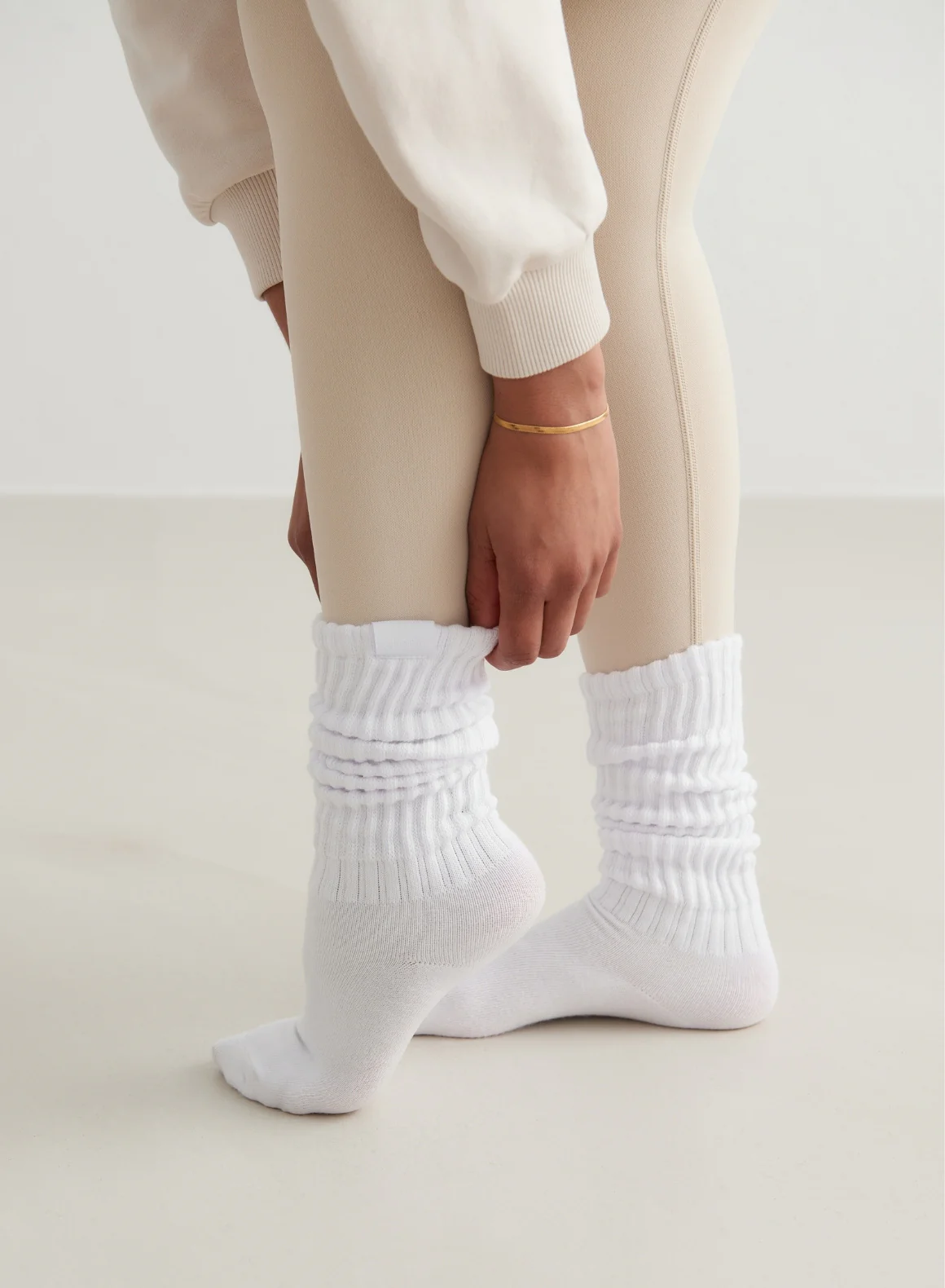 White Slouch Socks - Image 2
