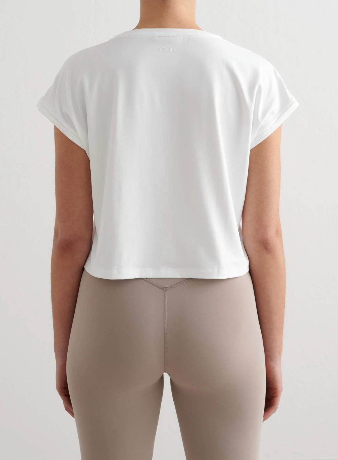 White Soft Basic Roll Sleeve Top - Image 2